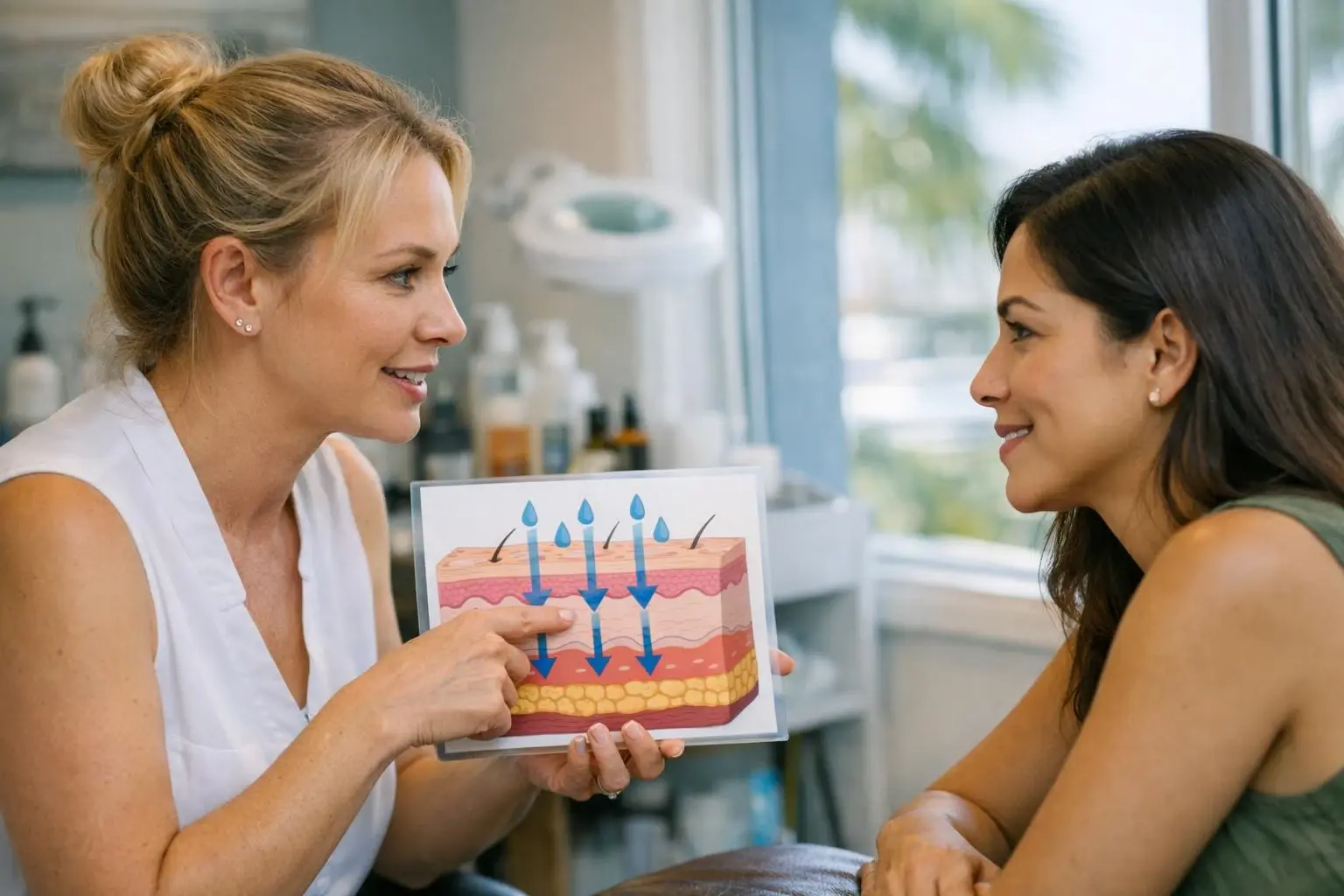 How Transepidermal Water Loss applies to Beauty Salon services in West Palm Beach, United States—practical illustration